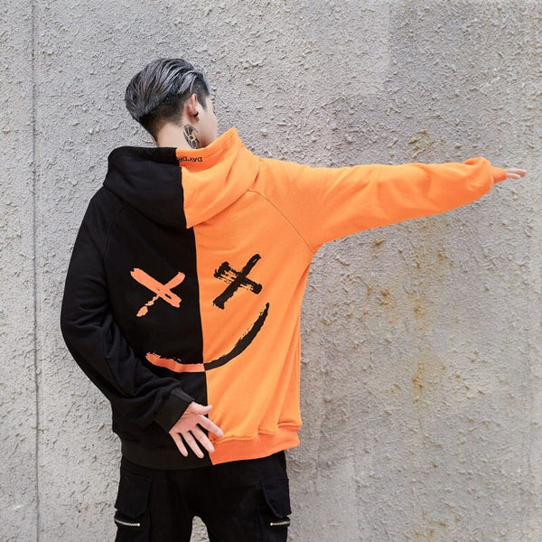 "Spliced" Graphic Unisex Streetwear Vintage Women Men Y2K Hoodie