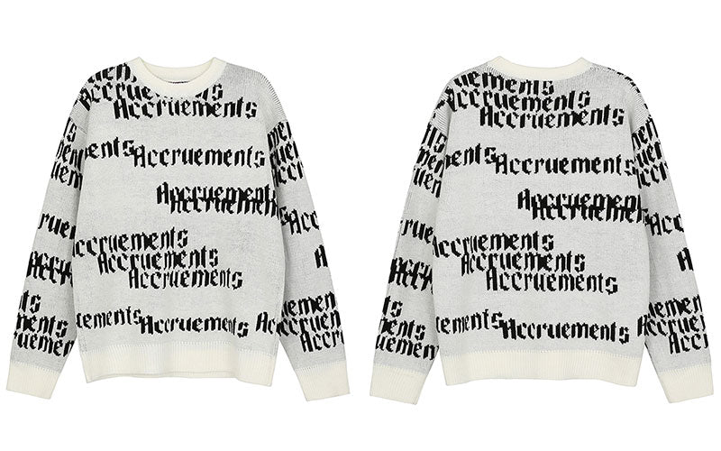 "Accruements" Unisex Men Women Streetwear Graphic Sweater