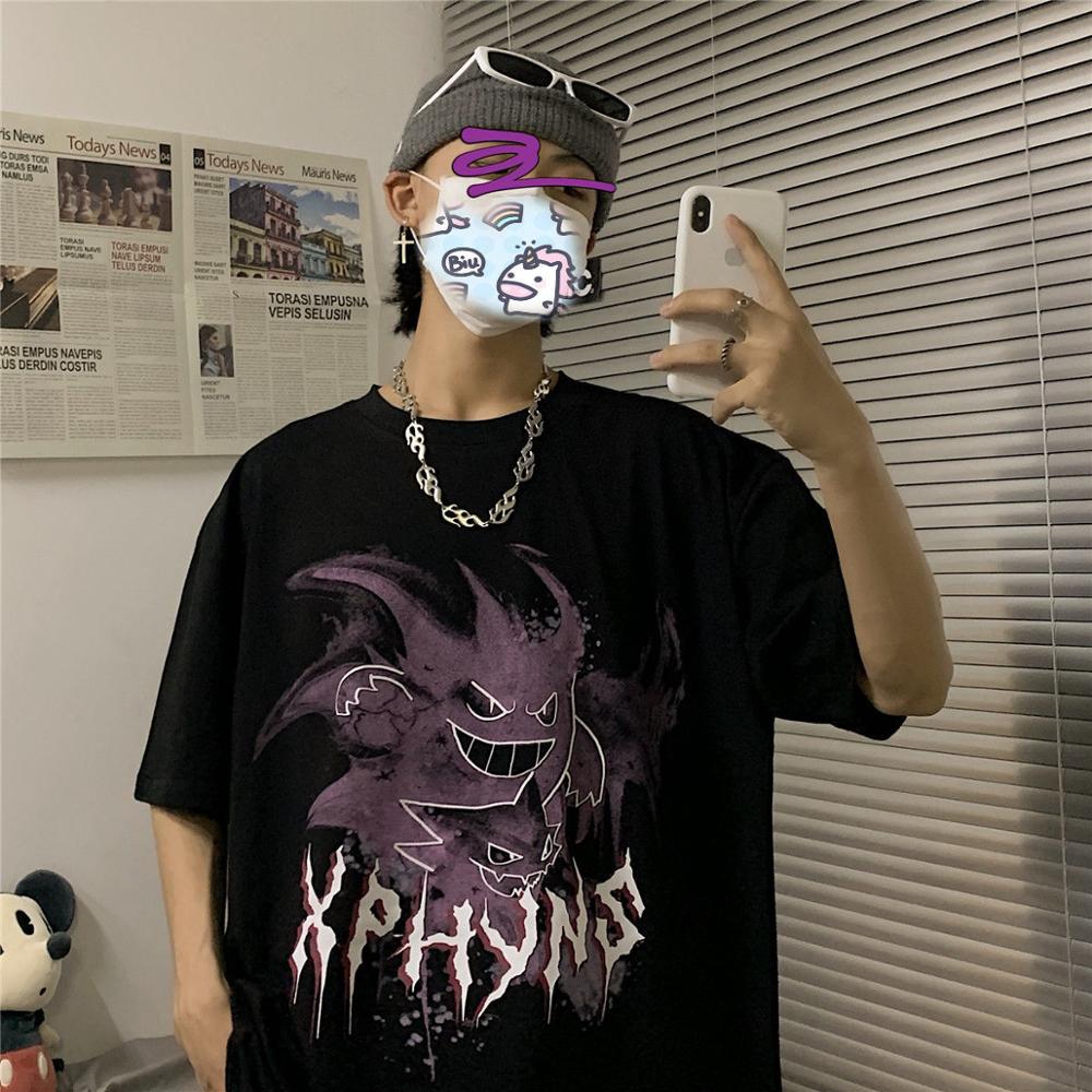 "Purple Ghost" Graphic Unisex Streetwear Vintage Women Men Y2K T-Shirt