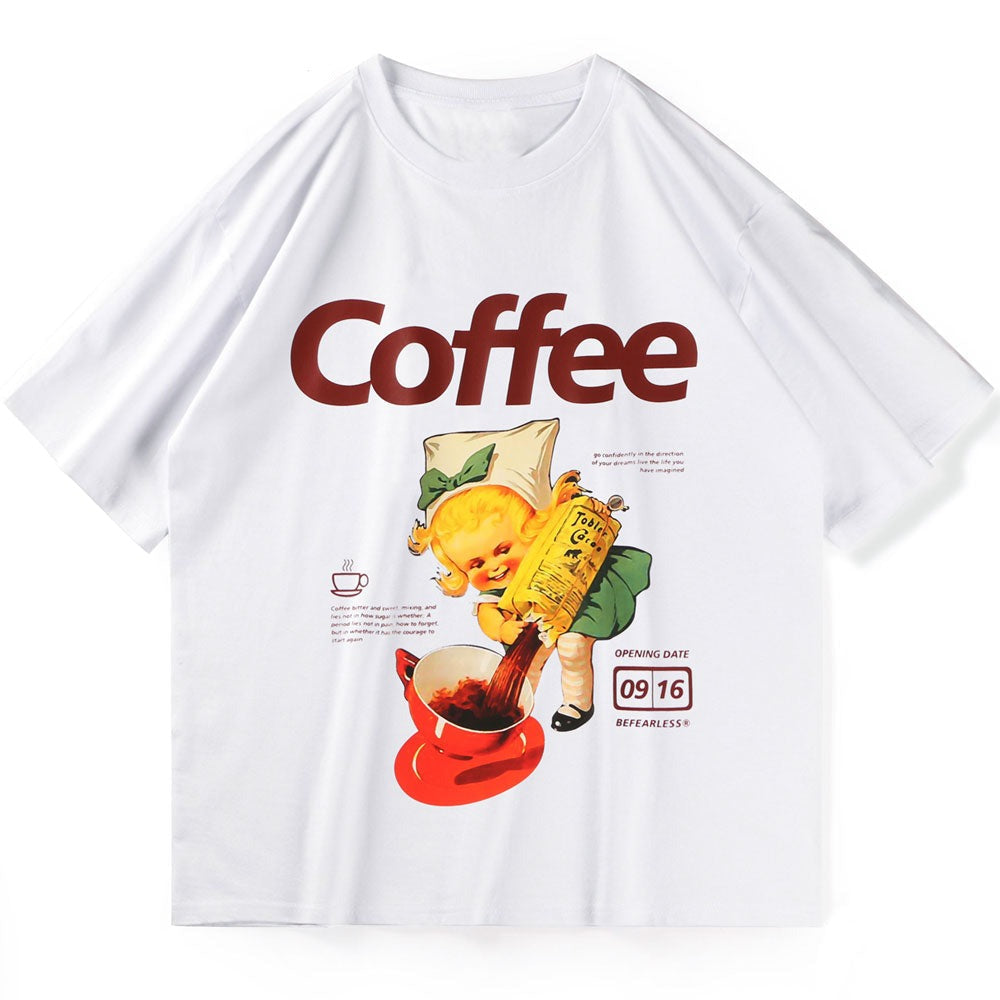 "Coffee Break" Unisex Men Women Streetwear Graphic T-Shirt