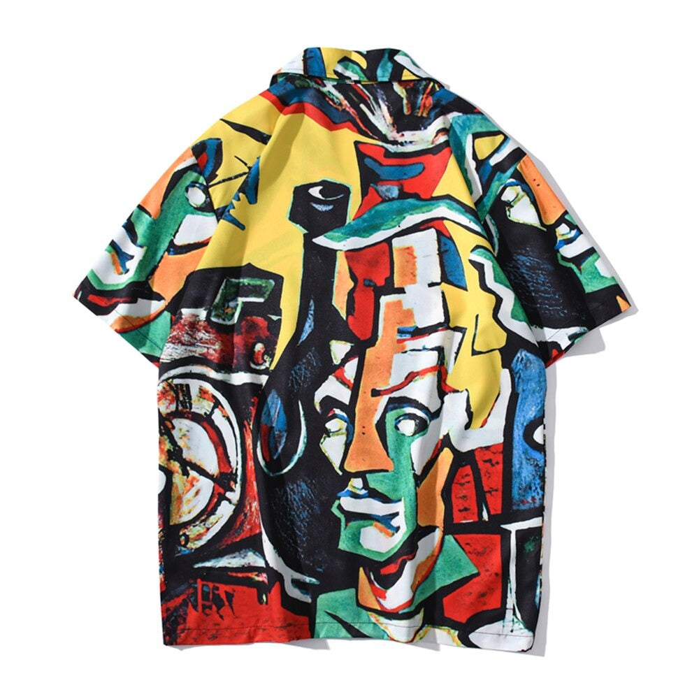 "Summer Emotions" Graphic Unisex Streetwear Vintage Women Men Y2K Button Shirt