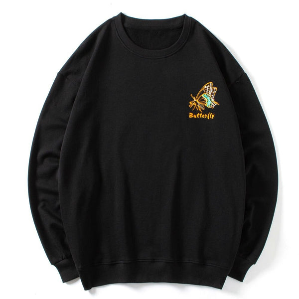 "Golden Butterfly" Graphic Unisex Streetwear Women Men Y2K Sweatshirt