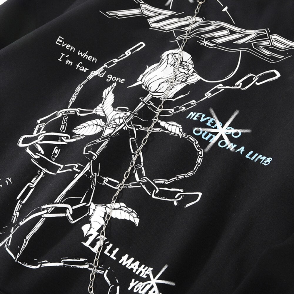 "Broken Chains" Graphic Unisex Streetwear Vintage Women Men Y2K Hoodie