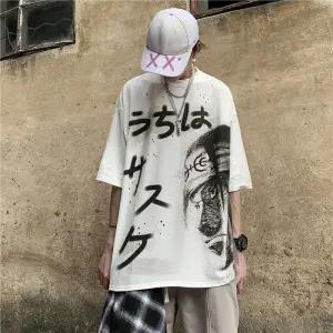 "Purple Ghost" Graphic Unisex Streetwear Vintage Women Men Y2K T-Shirt