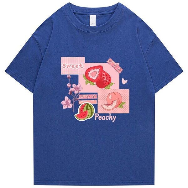 "Peachy" Graphic Unisex Streetwear Vintage Women Men Y2K T-Shirt