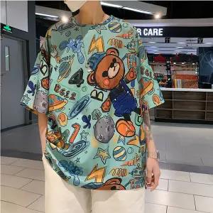 "Cartoon Bear" Unisex Men Women Streetwear Graphic T-Shirt