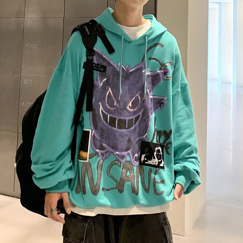 "Purple Ghost" Graphic Unisex Streetwear Vintage Women Men Y2K Hoodie