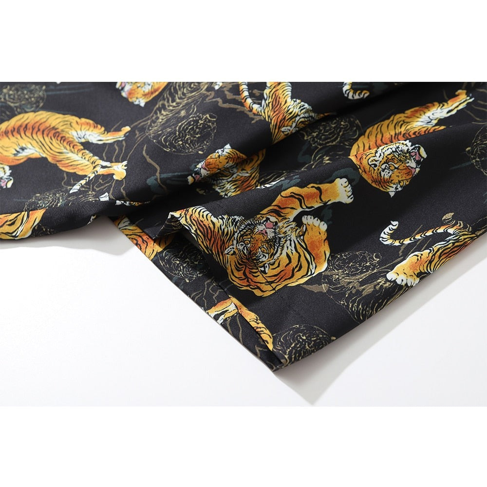 "Dark Leopard" Unisex Streetwear Men Women Button Shirt