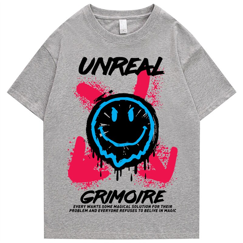 "Unreal" Graphic Unisex Streetwear Vintage Women Men Y2K T-Shirt