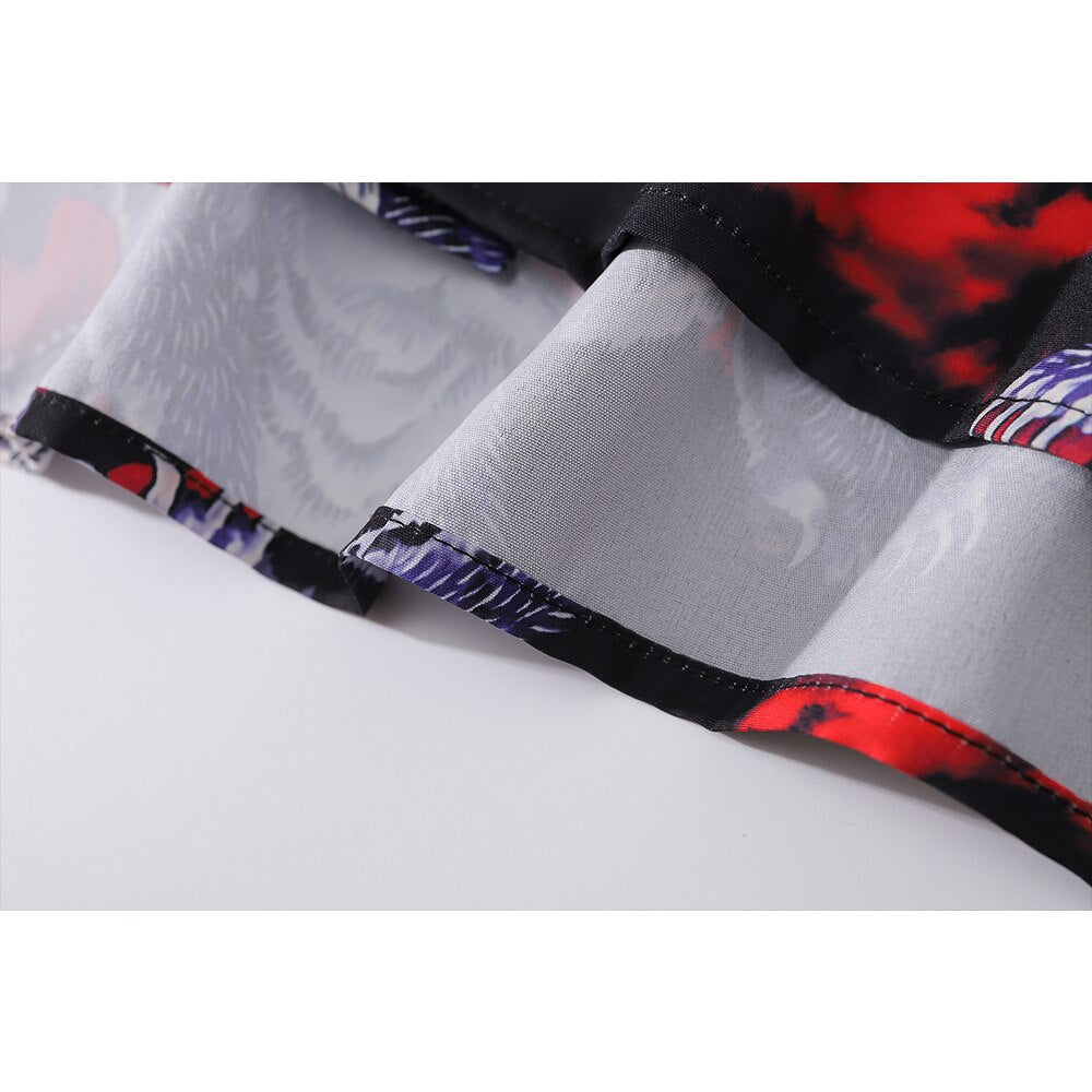 "Purple Dragon" Graphic Unisex Streetwear Vintage Women Men Y2K Button Shirt