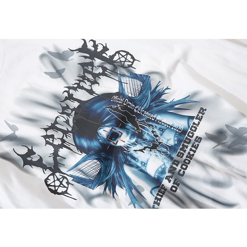 "Purple Angel" Graphic Unisex Streetwear Vintage Women Men Y2K T-Shirt