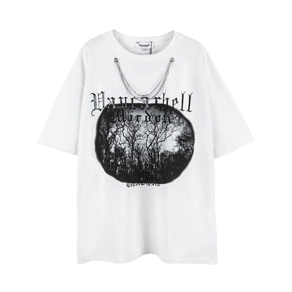 "White Forrest" Graphic Unisex Streetwear Vintage Women Men Y2K T-Shirt