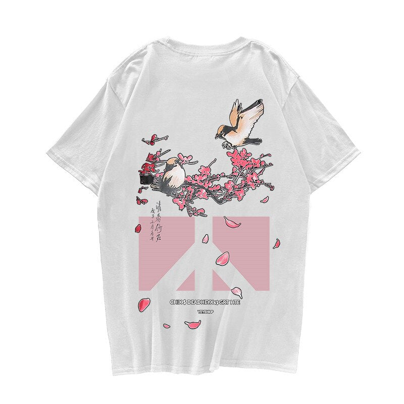 "Grey Blossom" Men Women Streetwear Unisex Graphic T-Shirt