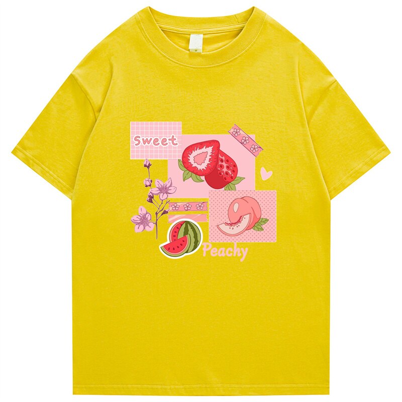 "Peachy" Graphic Unisex Streetwear Vintage Women Men Y2K T-Shirt