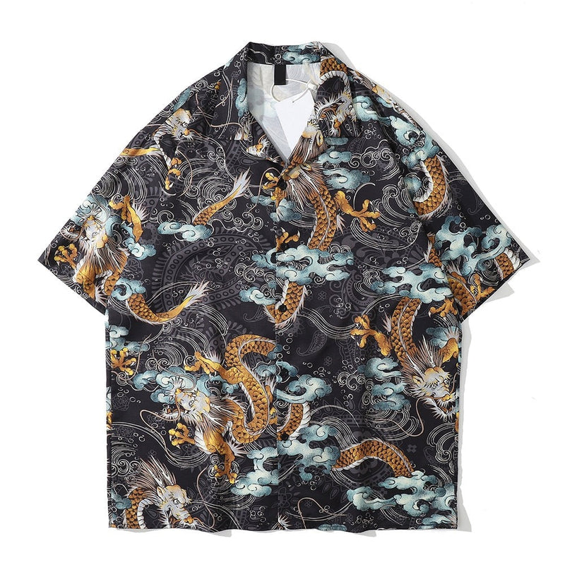 "Tiger King" Graphic Unisex Streetwear Vintage Women Men Y2K Button Shirt