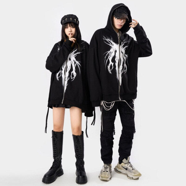 "White Knight" Graphic Unisex Streetwear Vintage Women Men Y2K Hoodie