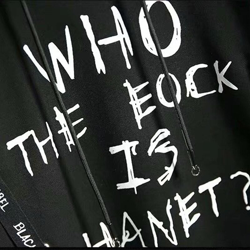 "Who Is There" Graphic Unisex Streetwear Vintage Women Men Y2K Hoodie