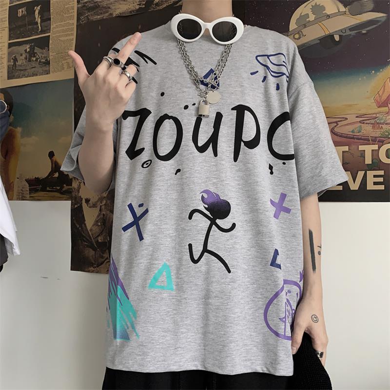 "Purple Ghost" Graphic Unisex Streetwear Vintage Women Men Y2K T-Shirt