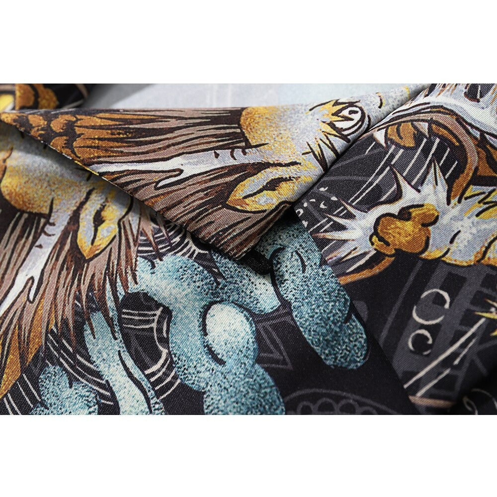 "Tiger King" Graphic Unisex Streetwear Vintage Women Men Y2K Button Shirt