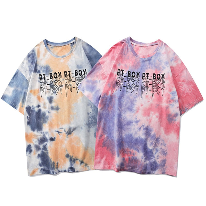 "Tie Dye" Graphic Unisex Streetwear Vintage Women Men Y2K T-Shirt