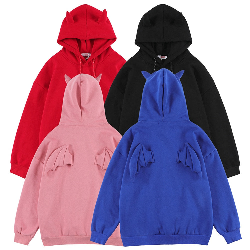 "With Wings" Graphic Unisex Streetwear Vintage Women Men Y2K Hoodie