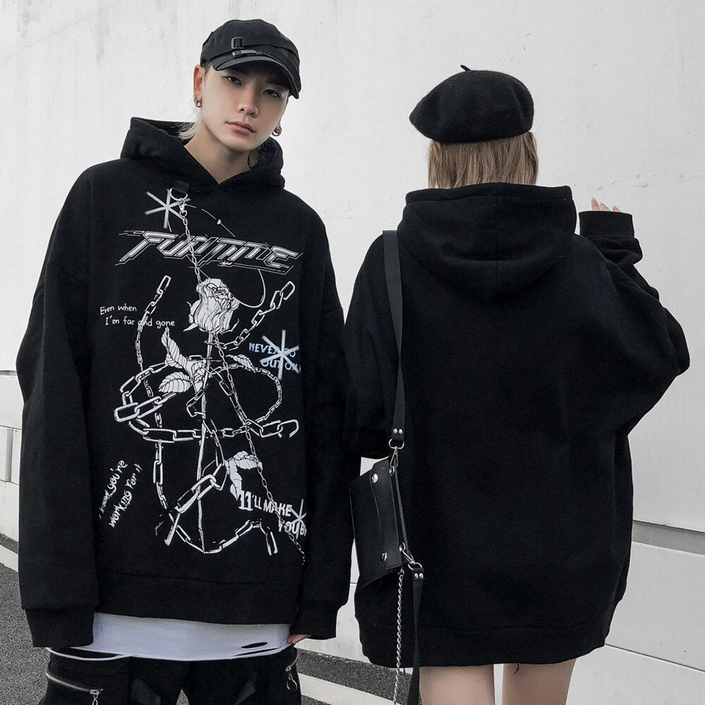 "Broken Chains" Graphic Unisex Streetwear Vintage Women Men Y2K Hoodie