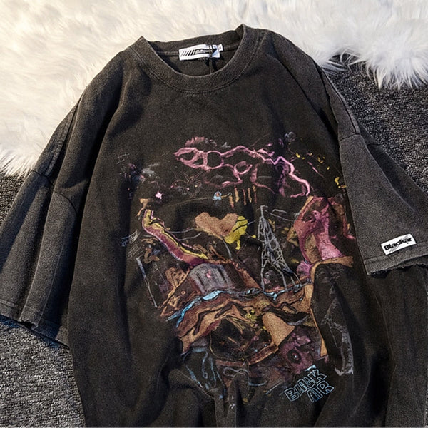 "Wonderland" Graphic Unisex Streetwear Vintage Women Men Y2K T-Shirt