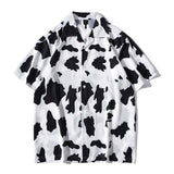 "Missing Dot" Graphic Unisex Streetwear Vintage Women Men Y2K Button Shirt