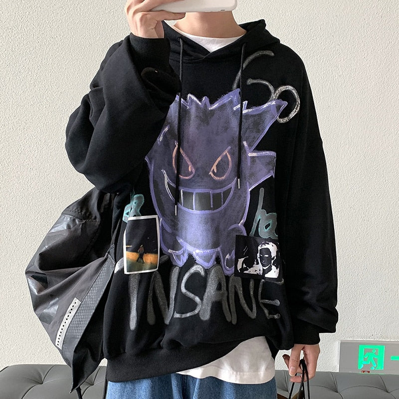 "Purple Ghost" Graphic Unisex Streetwear Vintage Women Men Y2K Hoodie