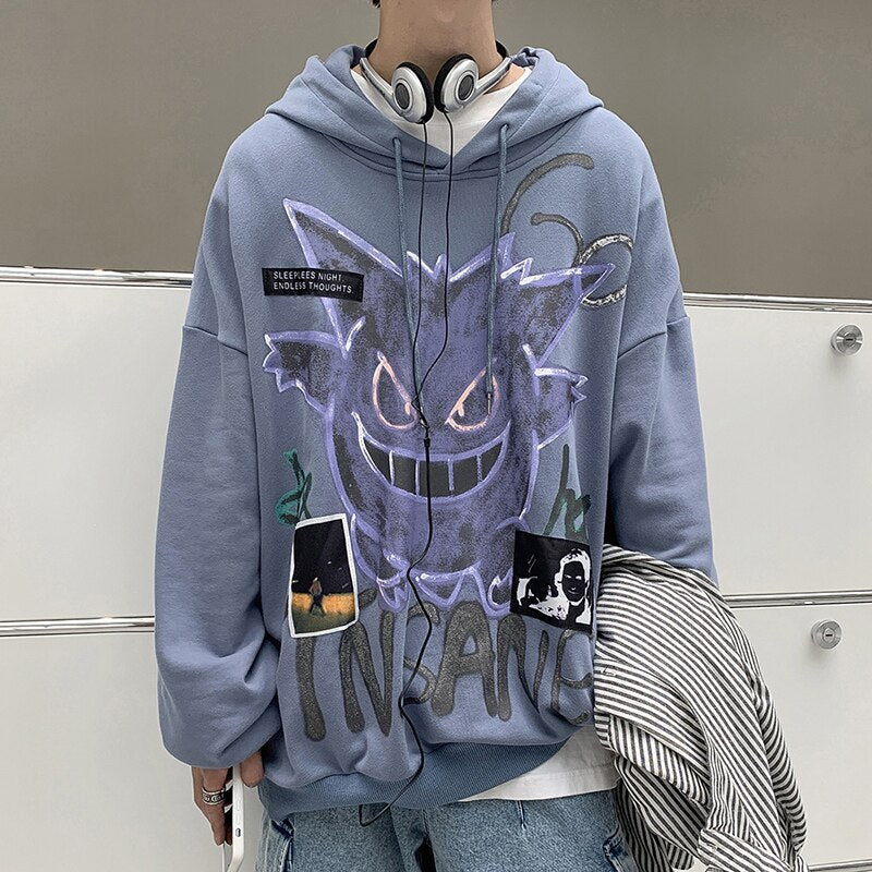 "Purple Ghost" Graphic Unisex Streetwear Vintage Women Men Y2K Hoodie
