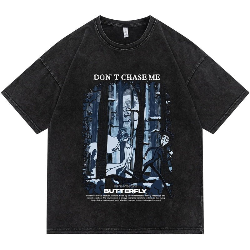 "No Chasing" Graphic Unisex Streetwear Vintage Women Men Y2K T-Shirt