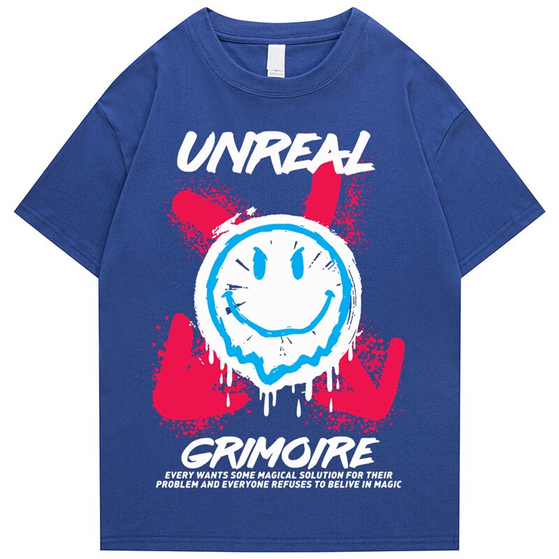 "Unreal" Graphic Unisex Streetwear Vintage Women Men Y2K T-Shirt