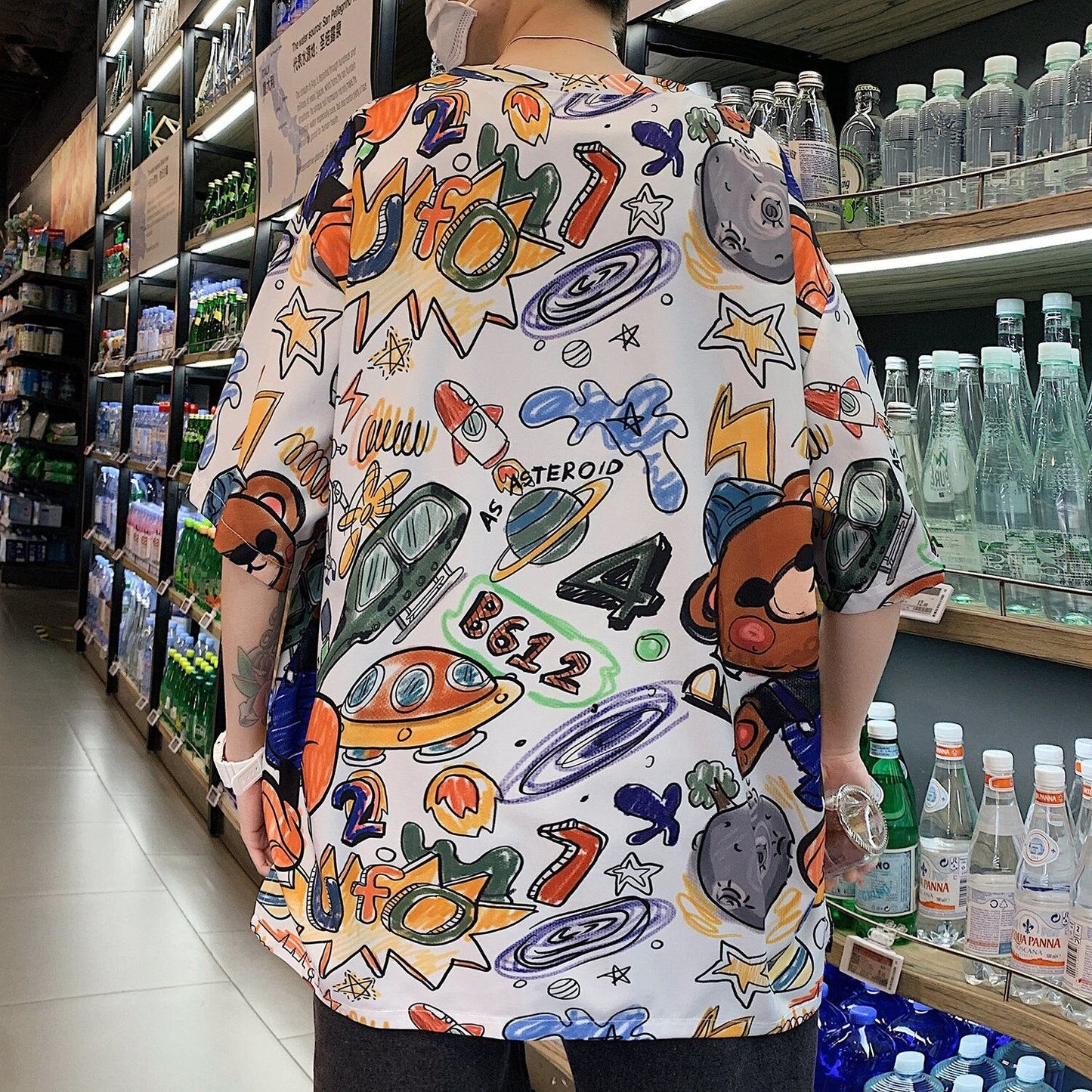 "Cartoon Bear" Unisex Men Women Streetwear Graphic T-Shirt