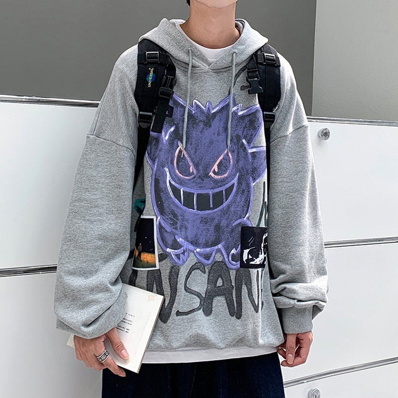 "Purple Ghost" Graphic Unisex Streetwear Vintage Women Men Y2K Hoodie