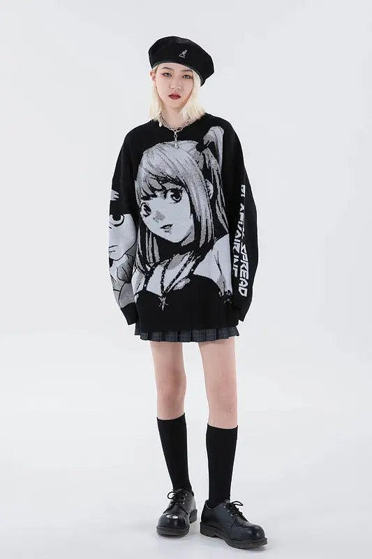 "Little Bit" Graphic Unisex Streetwear Vintage Women Men Y2K Sweater