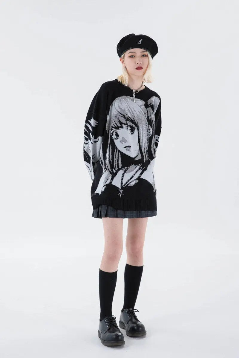 "Little Bit" Graphic Unisex Streetwear Vintage Women Men Y2K Sweater