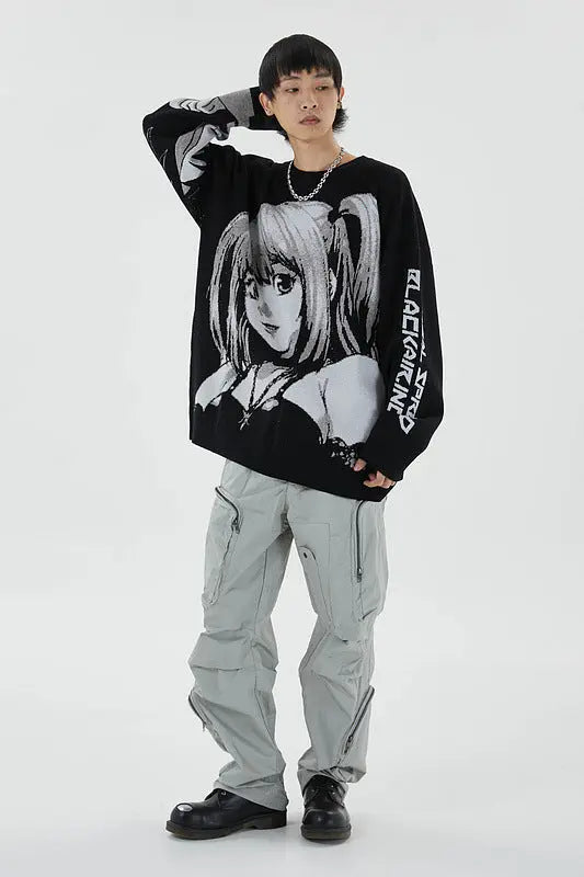 "Little Bit" Graphic Unisex Streetwear Vintage Women Men Y2K Sweater