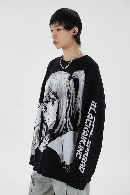 "Little Bit" Graphic Unisex Streetwear Vintage Women Men Y2K Sweater