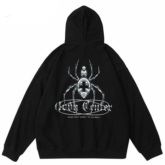 "Spider Cross" Graphic Unisex Streetwear Vintage Women Men Y2K Hoodie
