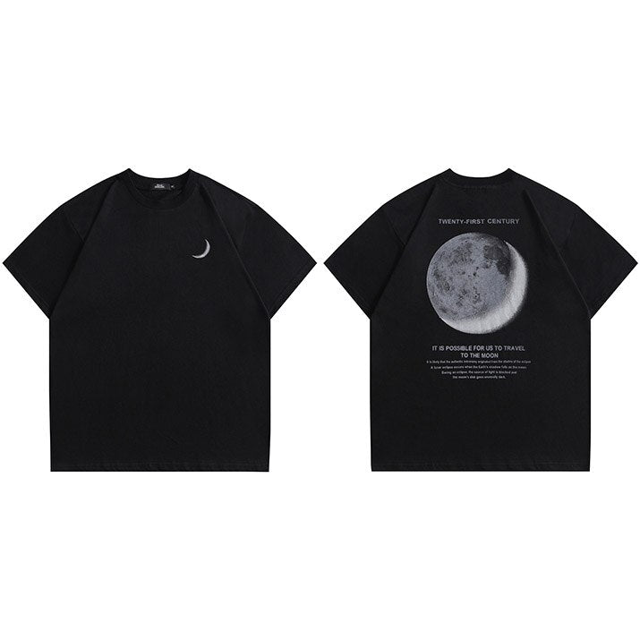 "Moon Light" Graphic Unisex Streetwear Vintage Women Men Y2K T-Shirt