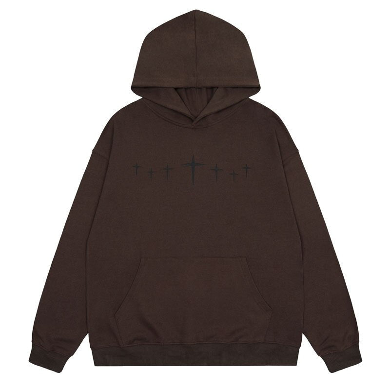 "Black Cross" Unisex Men Women Streetwear Graphic Hoodie