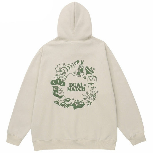 "Dual Match" Unisex Men Women Streetwear Graphic Hoodie