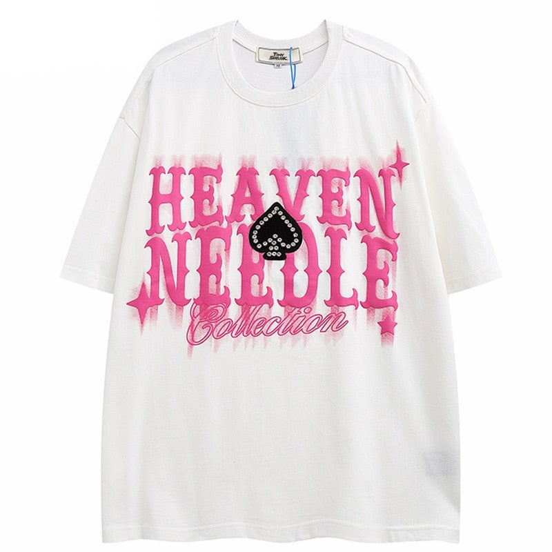 "Heaven Only" Graphic Unisex Streetwear Vintage Women Men Y2K T-Shirt