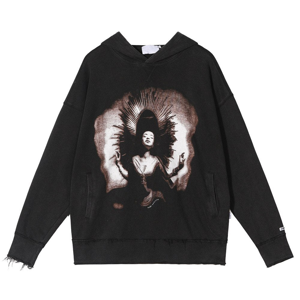 "Ghost Lady" Graphic Unisex Streetwear Women Men Y2K Hoodie
