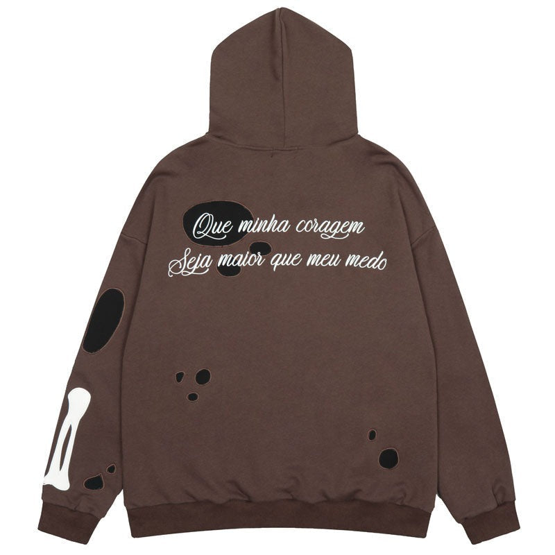 "Half Missing" Graphic Unisex Streetwear Women Men Y2K Hoodie
