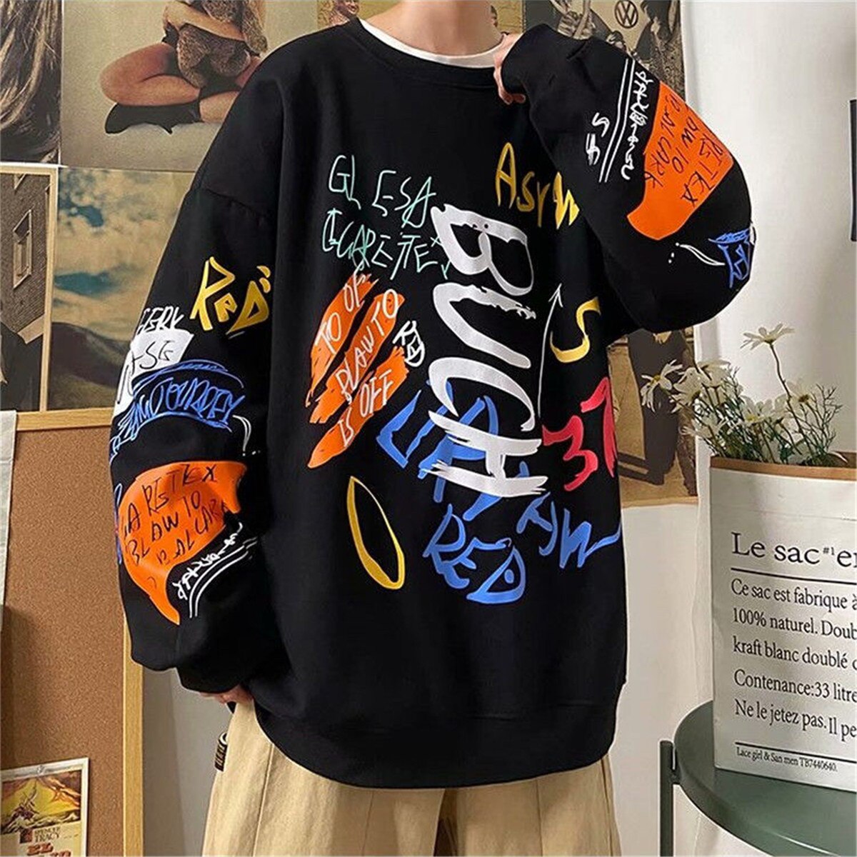 "Turn Both Ways" Graphic Unisex Streetwear Vintage Women Men Y2K Sweatshirt