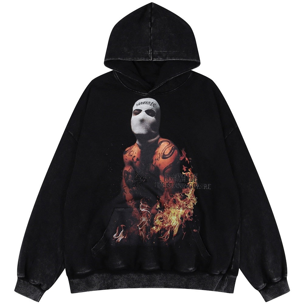 "Fire Fight" Unisex Men Women Streetwear Graphic Hoodie