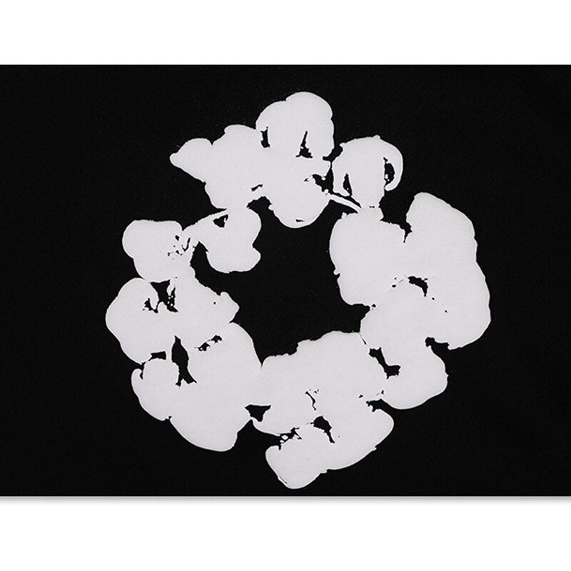 "White Flower" Graphic Unisex Streetwear Vintage Women Men Y2K Hoodie