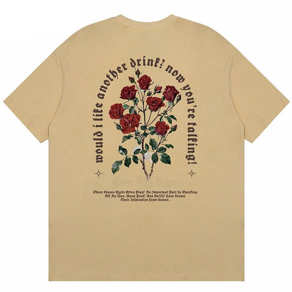 "Red Roses" Unisex Men Women Streetwear Graphic T-Shirt