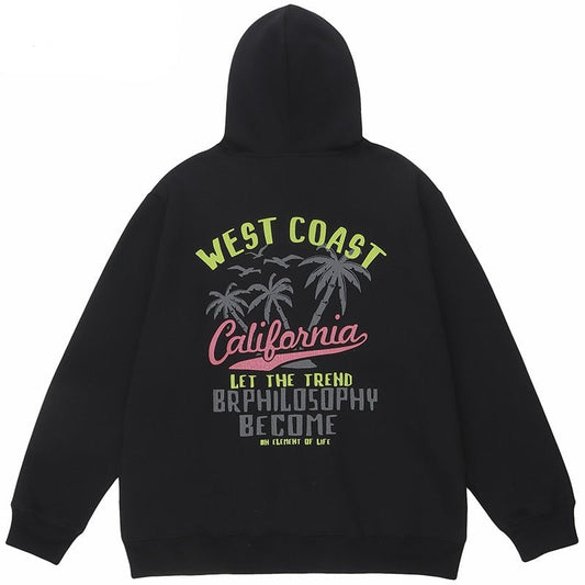 "West Coast Life Style" Graphic Unisex Streetwear Vintage Women Men Y2K Hoodie